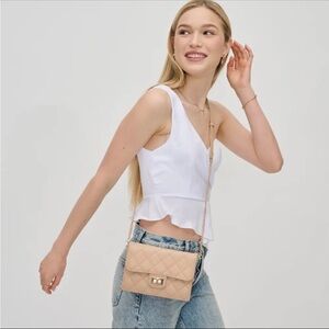 Urban Expressions Winona Quilted Crossbody Bag in Color Natural